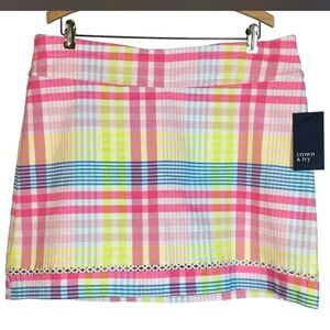 NWT Crown & Ivy Colorful Checkered Mini Skirt
